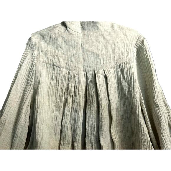 Eileen Fisher Womens Open Front Natural Linen Jacket Size S Lagenlook Boxy - Picture 3 of 4